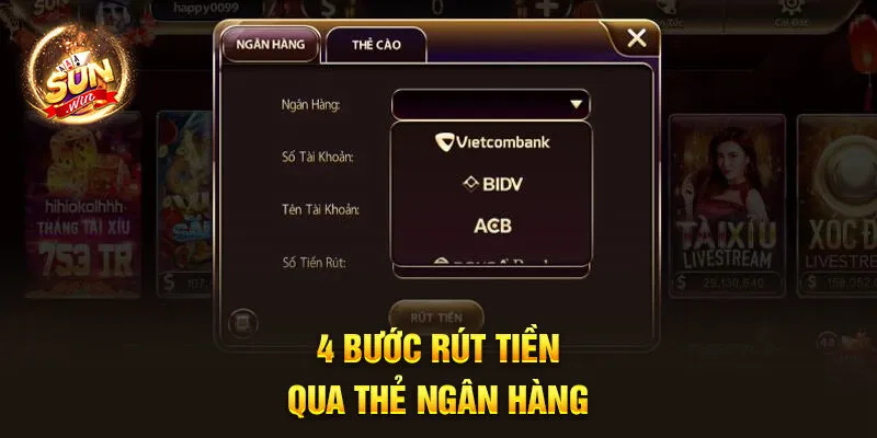 4 bước rút tiền qua thẻ ngân hàng