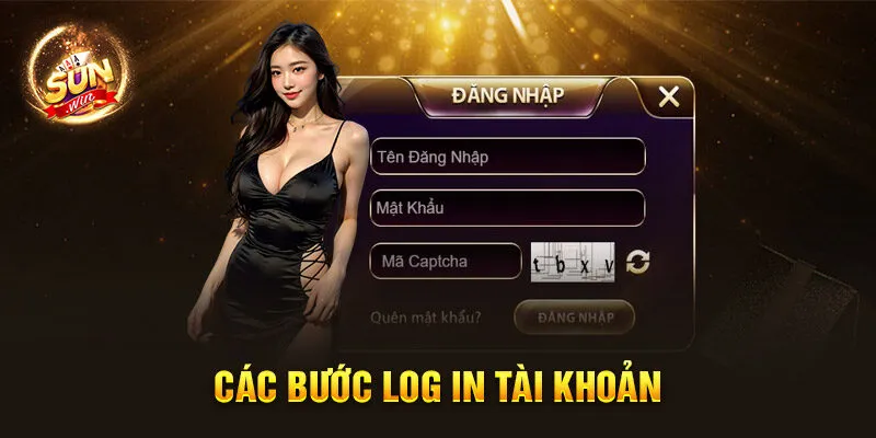 Các bước log in tài khoản